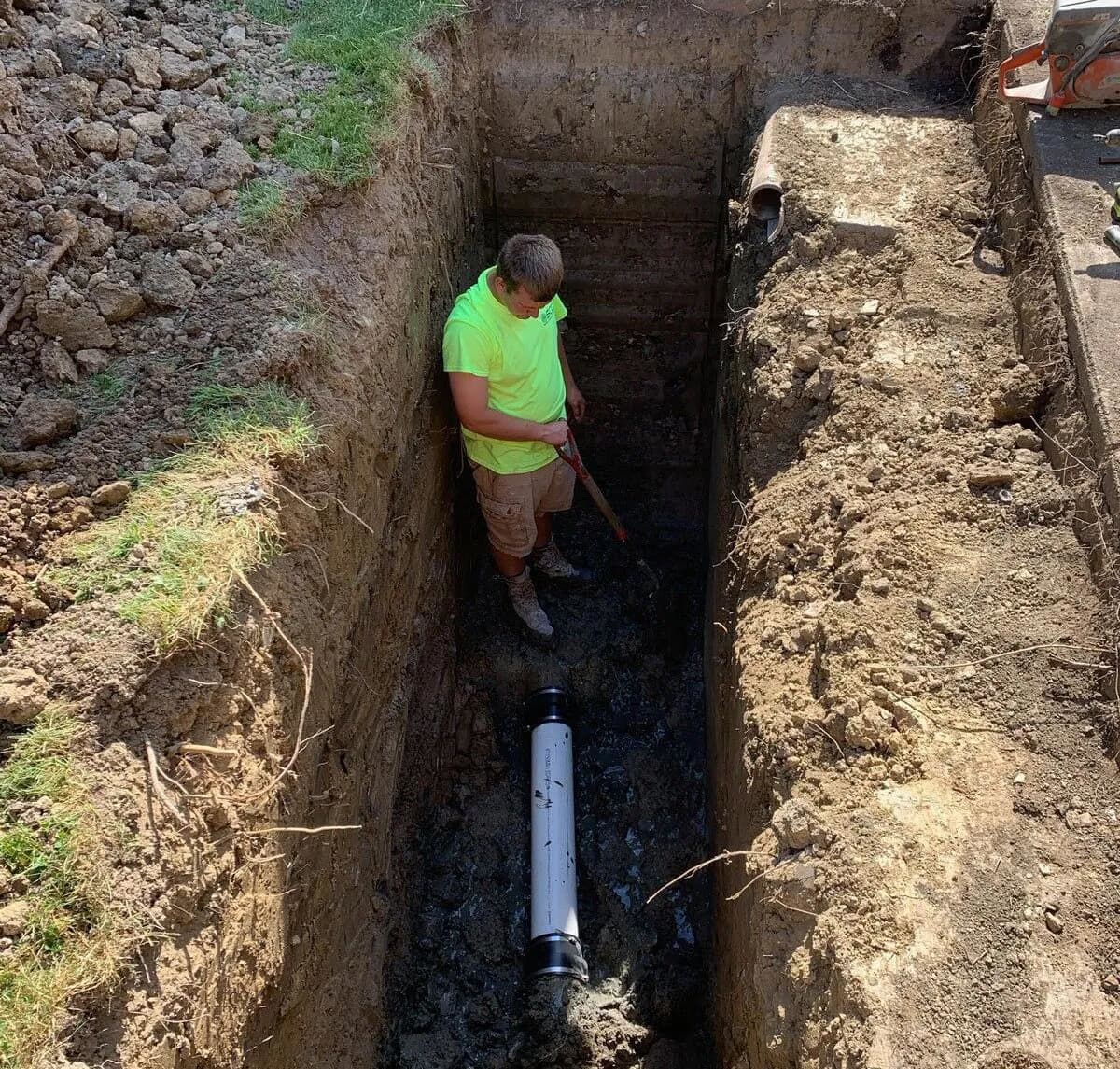 Sewer line inspection and repair work